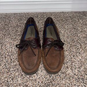 Sperry Two-Tone Brown Leather & Suede Boat Shoes